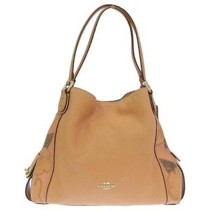 COACH 24966 Edie ShoulderBag 31 w/ Patchwork Tea Rose Snakeskin Detail Beechwod